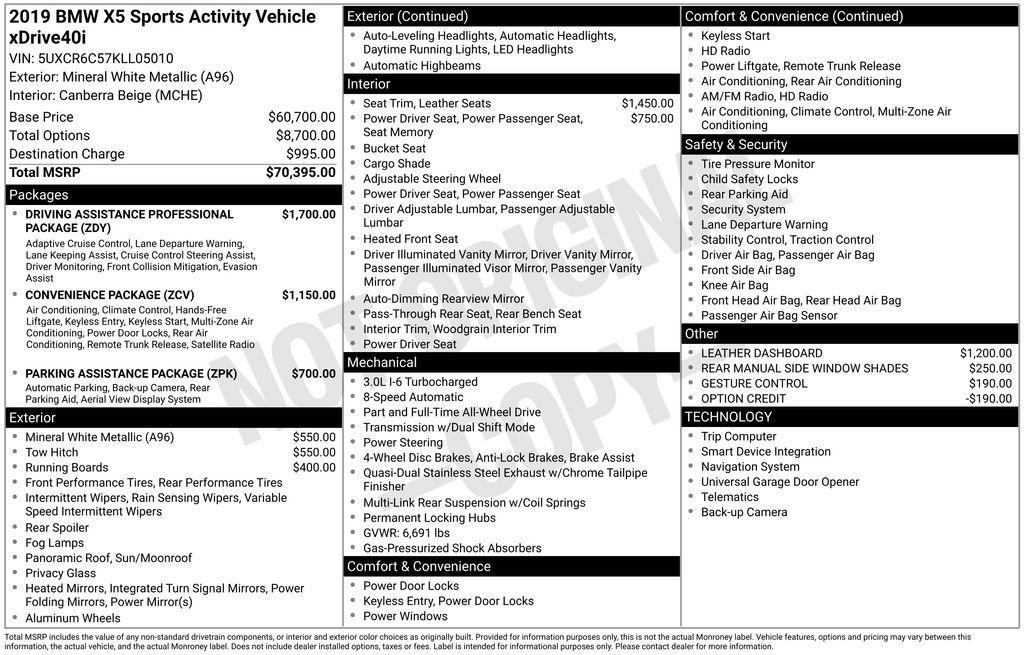 used 2019 BMW X5 car, priced at $28,221