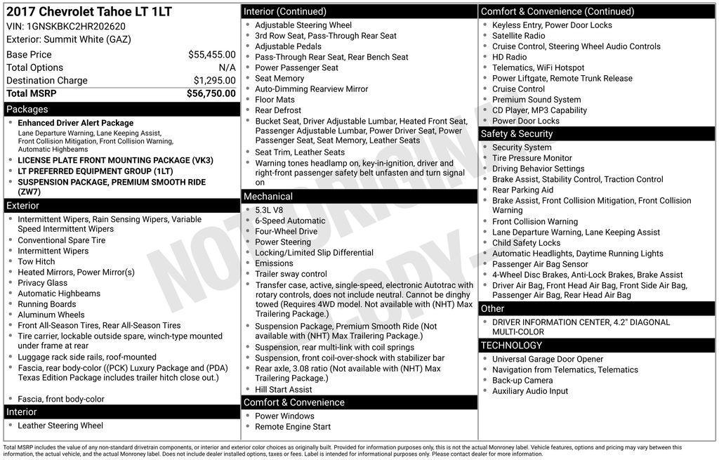 used 2017 Chevrolet Tahoe car, priced at $22,999