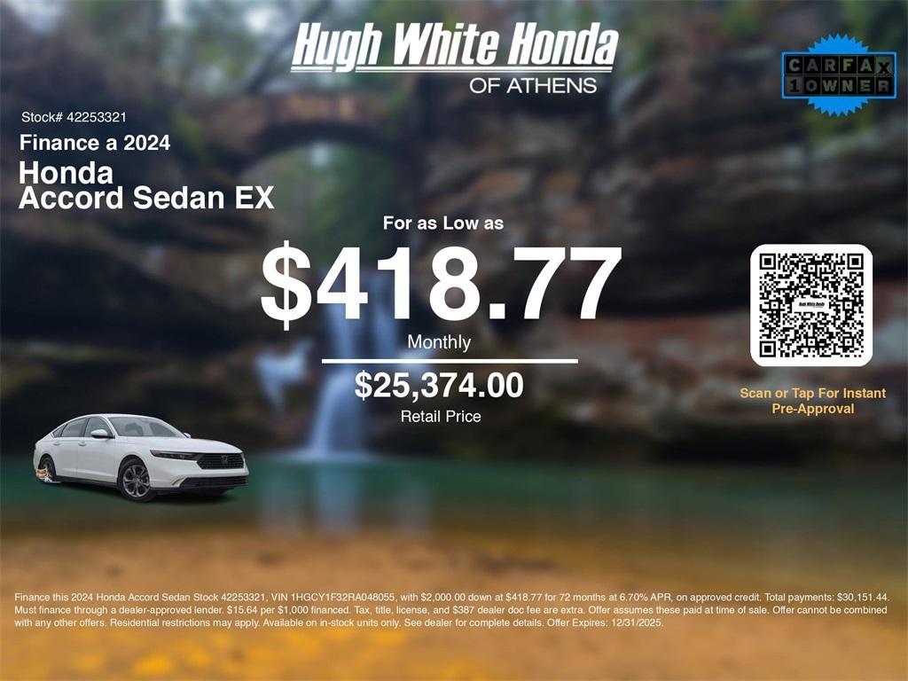 used 2024 Honda Accord car, priced at $24,919