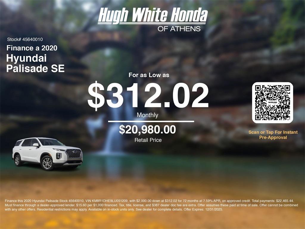 used 2020 Hyundai Palisade car, priced at $20,980