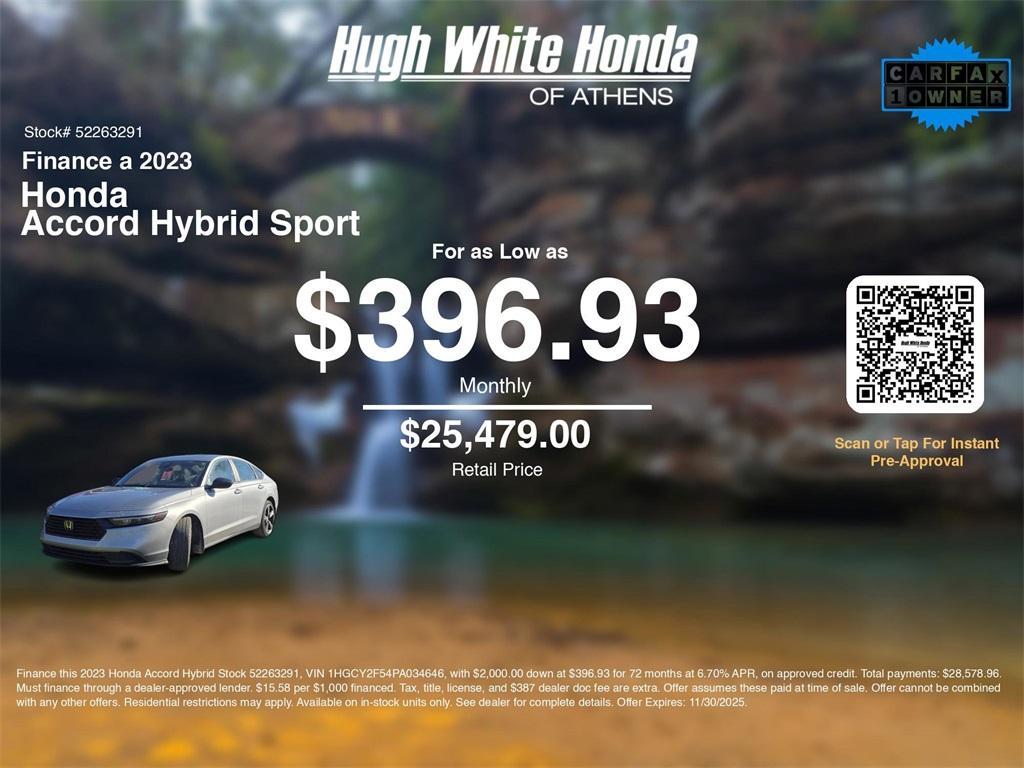 used 2023 Honda Accord Hybrid car, priced at $24,564