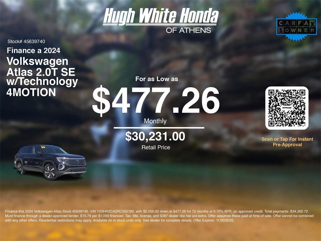 used 2024 Volkswagen Atlas car, priced at $29,909