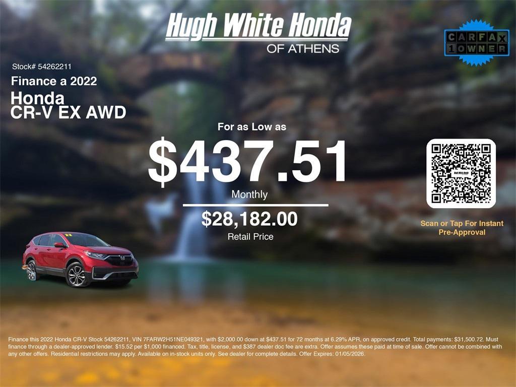 used 2022 Honda CR-V car, priced at $27,567