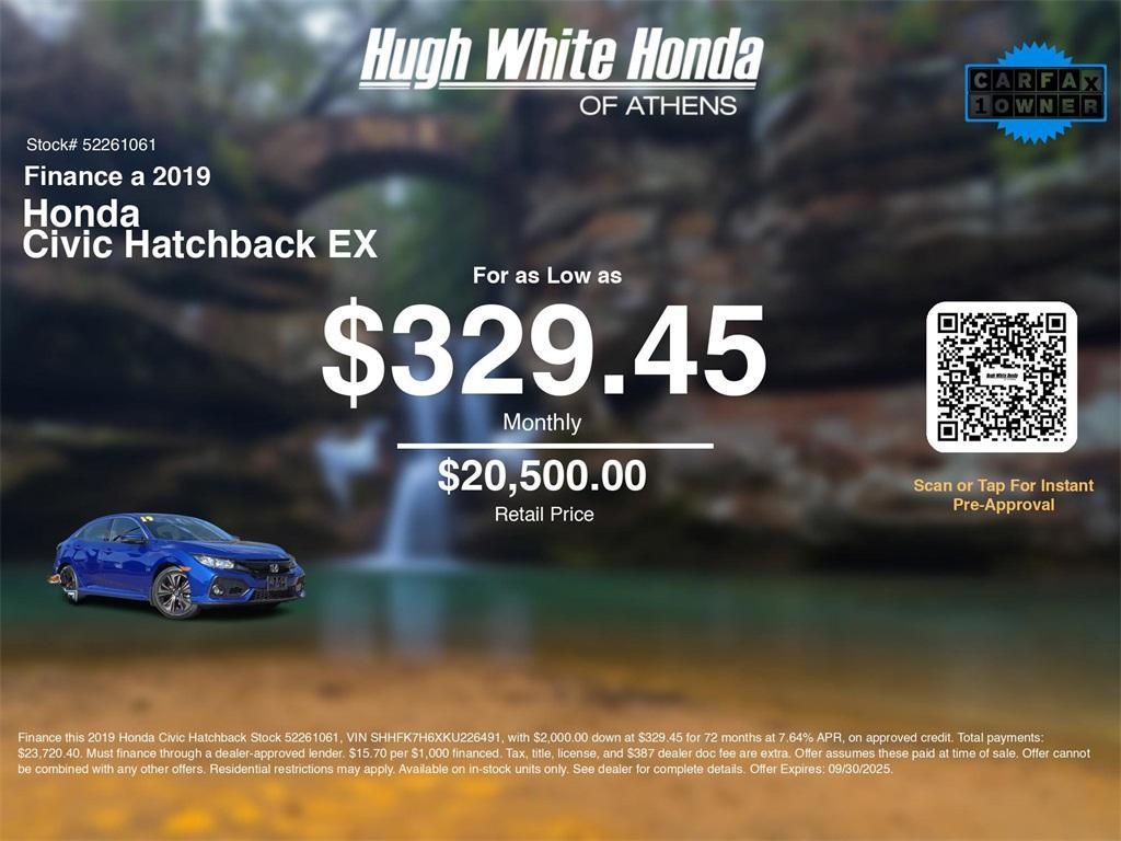 used 2019 Honda Civic car, priced at $20,500