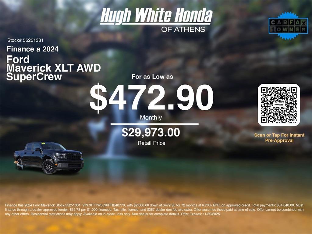 used 2024 Ford Maverick car, priced at $28,980