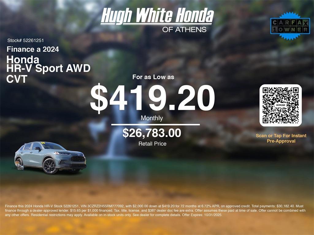 used 2024 Honda HR-V car, priced at $26,783