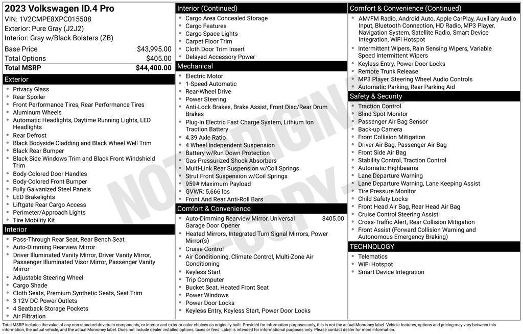 used 2023 Volkswagen ID.4 car, priced at $23,729