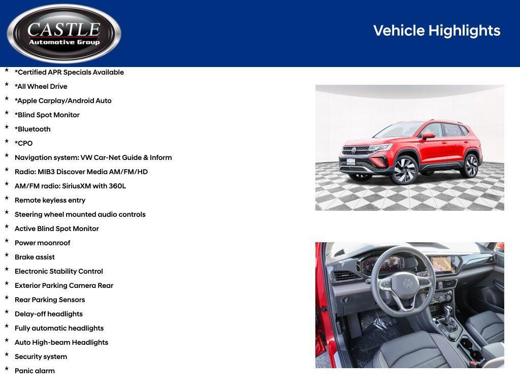 used 2024 Volkswagen Taos car, priced at $27,108