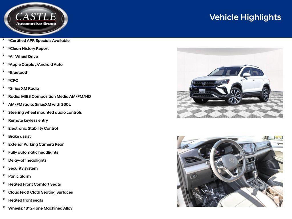 used 2022 Volkswagen Taos car, priced at $21,739