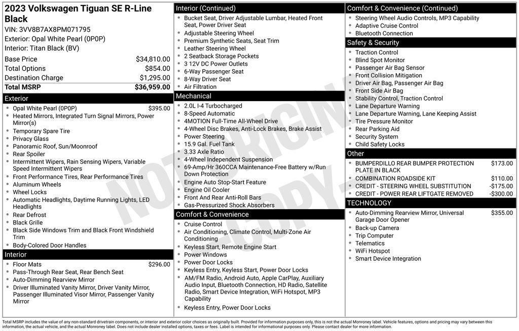 used 2023 Volkswagen Tiguan car, priced at $25,490