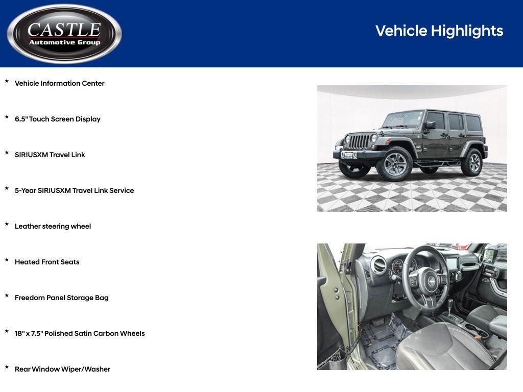 used 2015 Jeep Wrangler Unlimited car, priced at $19,528