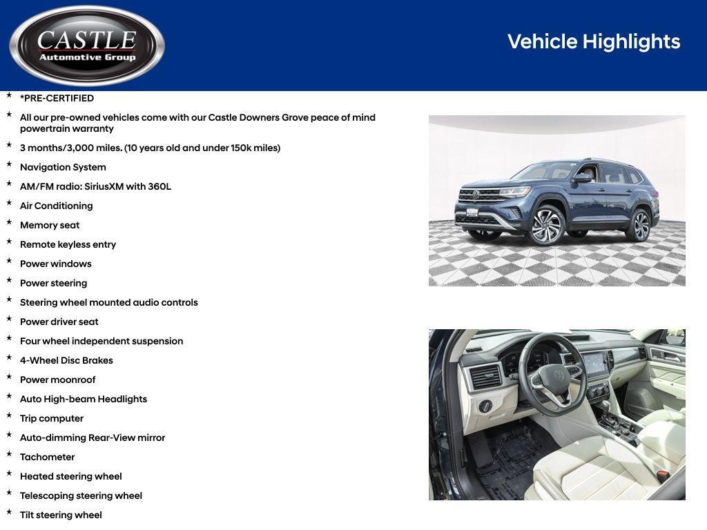 used 2021 Volkswagen Atlas car, priced at $32,889