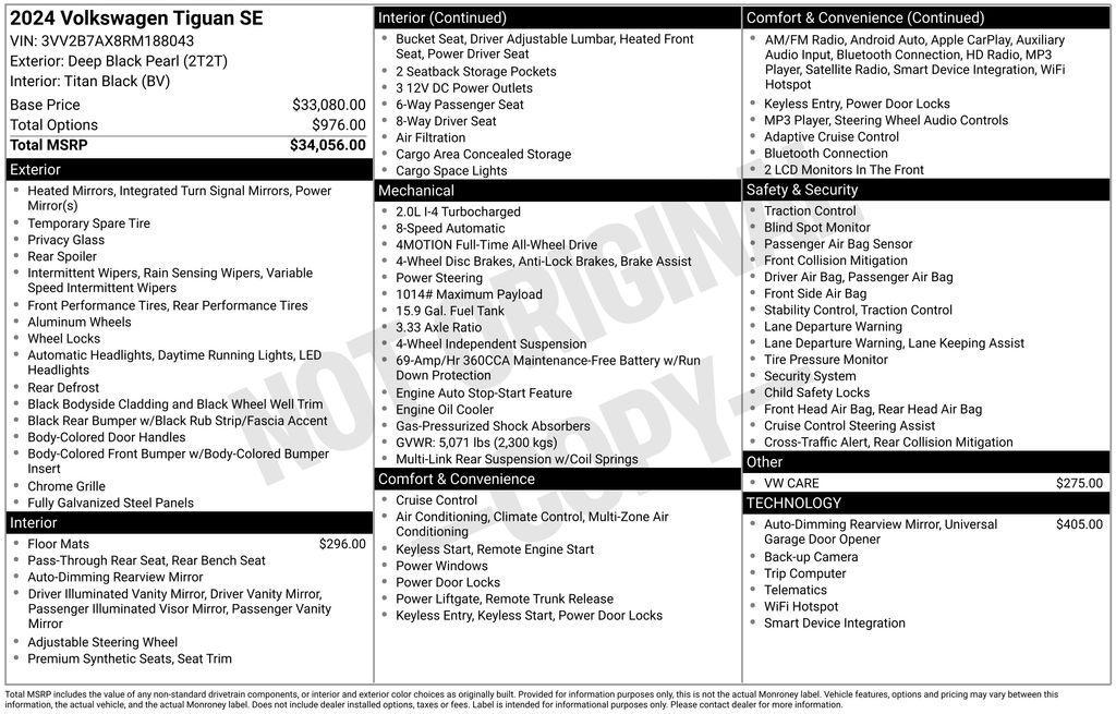 used 2024 Volkswagen Tiguan car, priced at $27,989