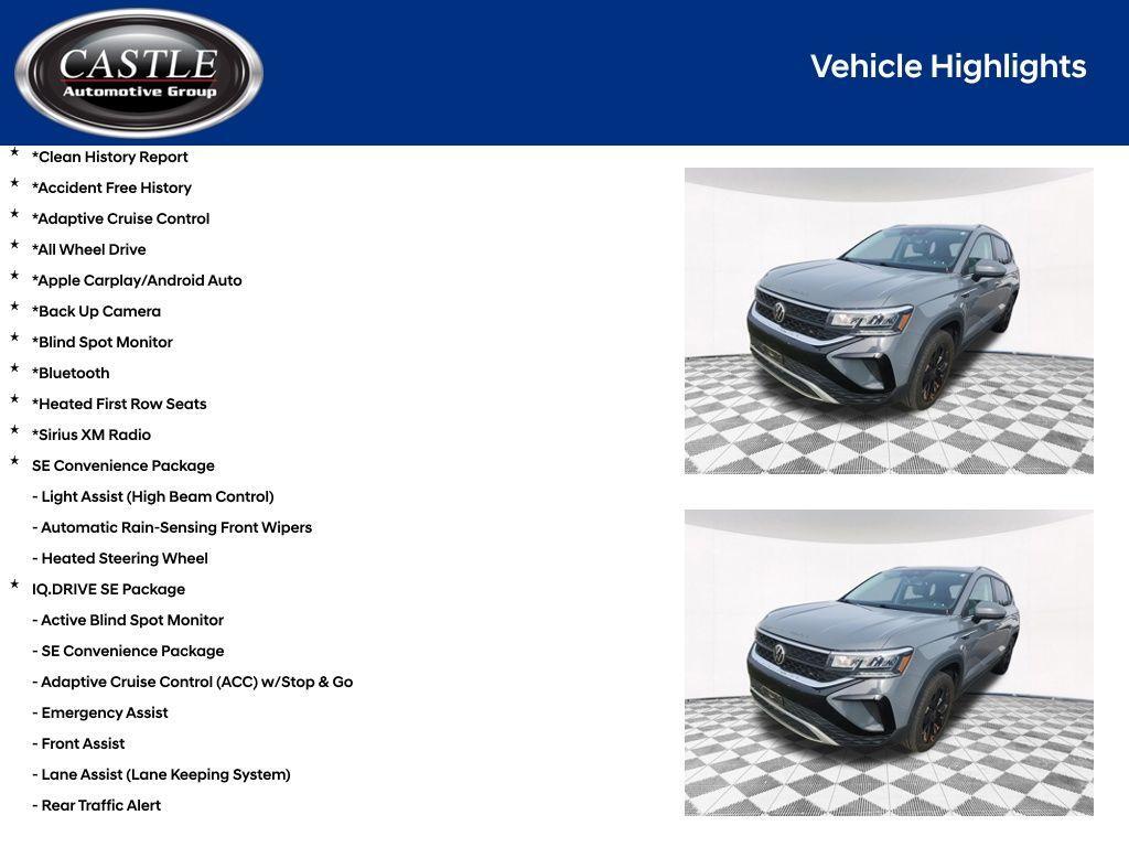 used 2022 Volkswagen Taos car, priced at $21,857