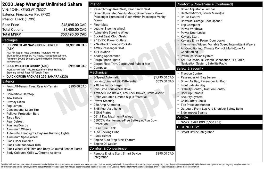 used 2020 Jeep Wrangler Unlimited car, priced at $30,478