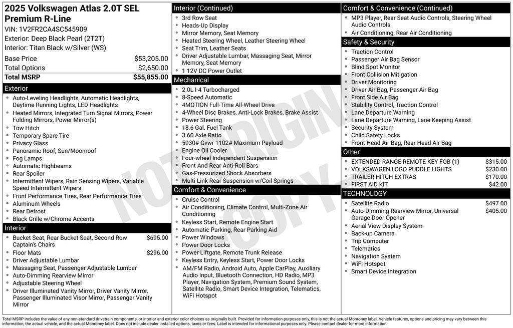 used 2025 Volkswagen Atlas car, priced at $45,113