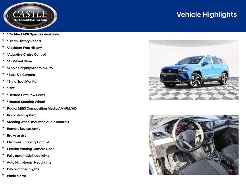 used 2024 Volkswagen Taos car, priced at $25,384
