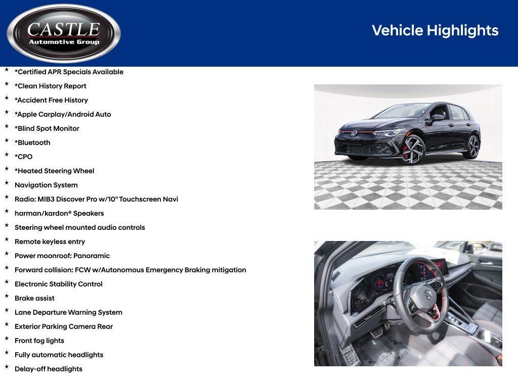 used 2024 Volkswagen Golf GTI car, priced at $31,127