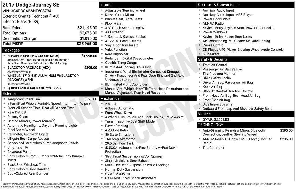 used 2017 Dodge Journey car, priced at $7,202