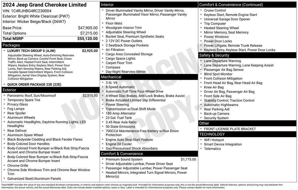 used 2024 Jeep Grand Cherokee car, priced at $44,334