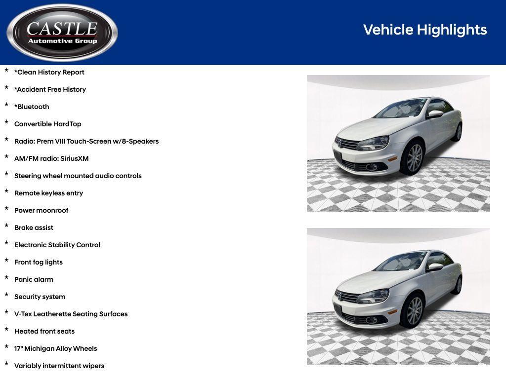 used 2012 Volkswagen Eos car, priced at $11,587
