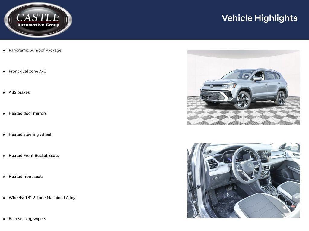 new 2025 Volkswagen Taos car, priced at $28,642