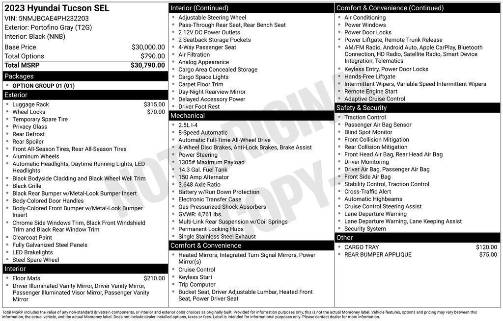 used 2023 Hyundai Tucson car, priced at $22,683