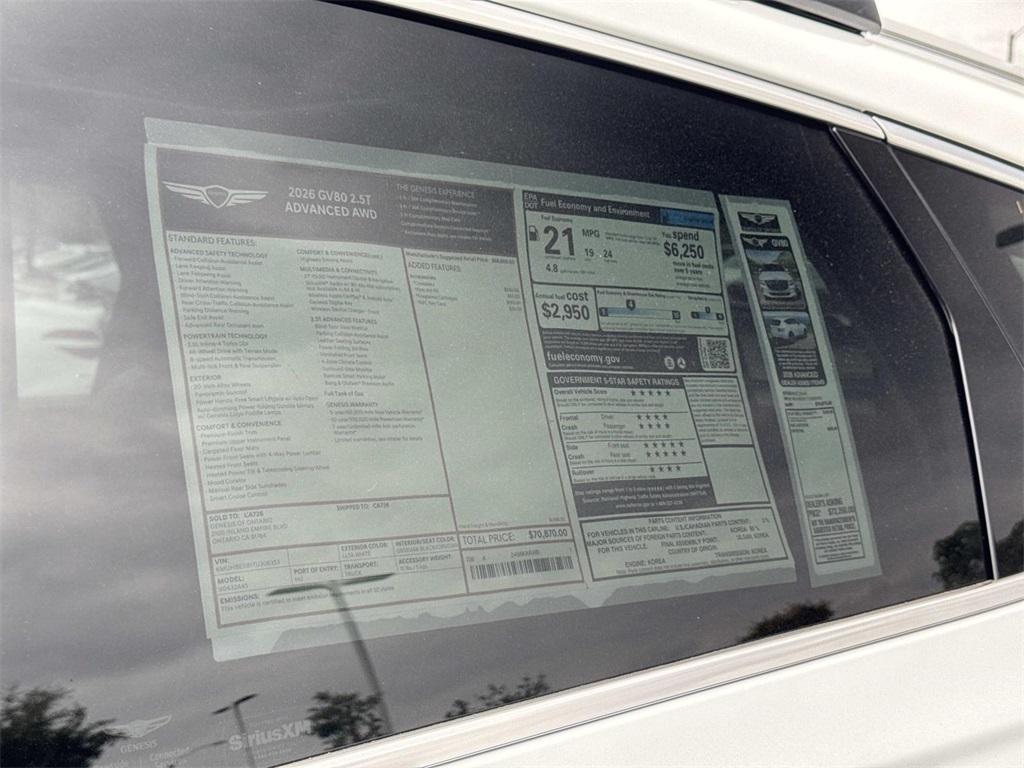 new 2026 Genesis GV80 car, priced at $70,870
