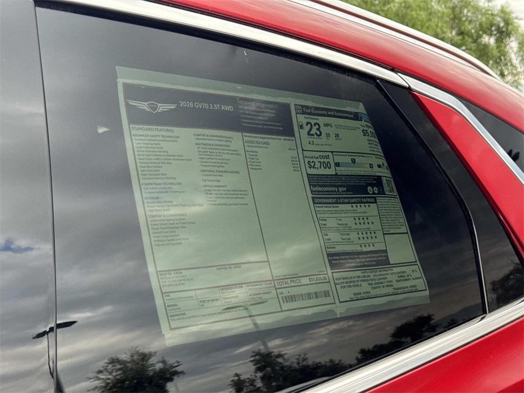 new 2026 Genesis GV70 car, priced at $51,820