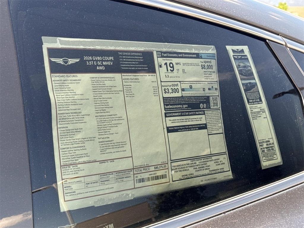 new 2026 Genesis GV80 Coupe car, priced at $90,275