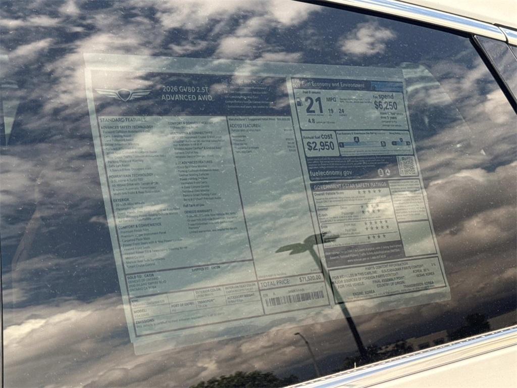 new 2026 Genesis GV80 car, priced at $71,520