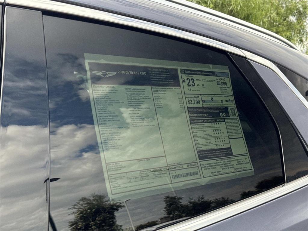 new 2026 Genesis GV70 car, priced at $51,860