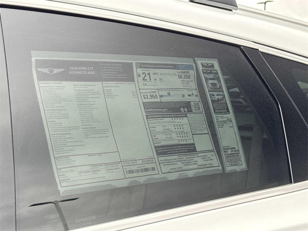 new 2026 Genesis GV80 car, priced at $70,870