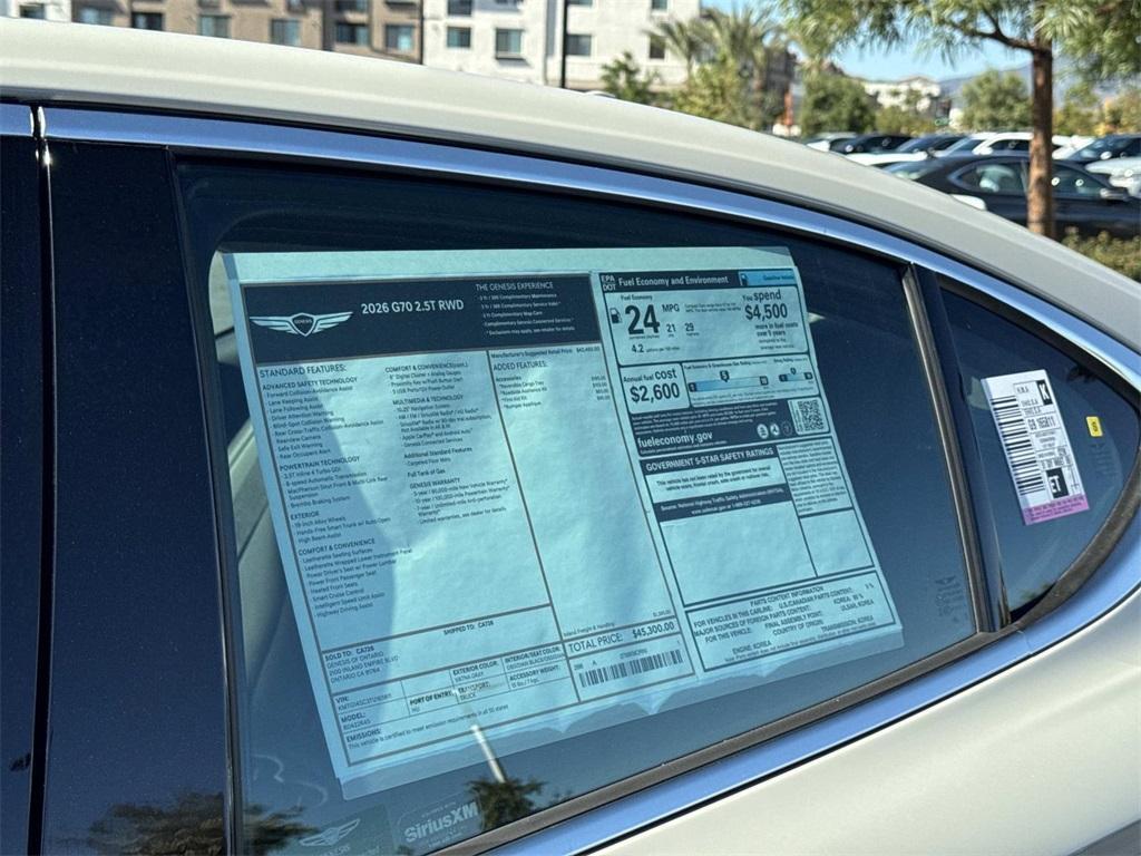 new 2026 Genesis G70 car, priced at $45,300