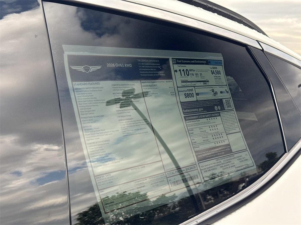 new 2026 Genesis GV60 car, priced at $54,840