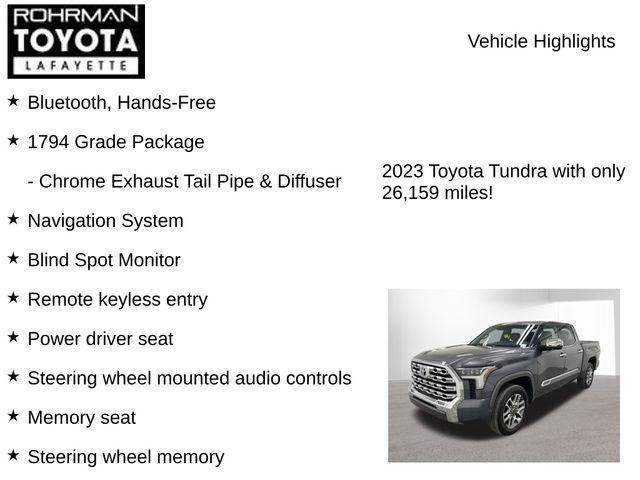 used 2023 Toyota Tundra car, priced at $53,254