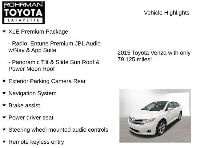 used 2015 Toyota Venza car, priced at $17,317