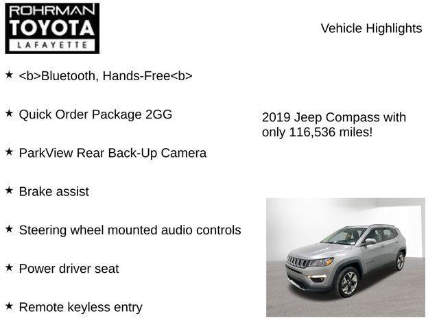 used 2019 Jeep Compass car, priced at $12,780