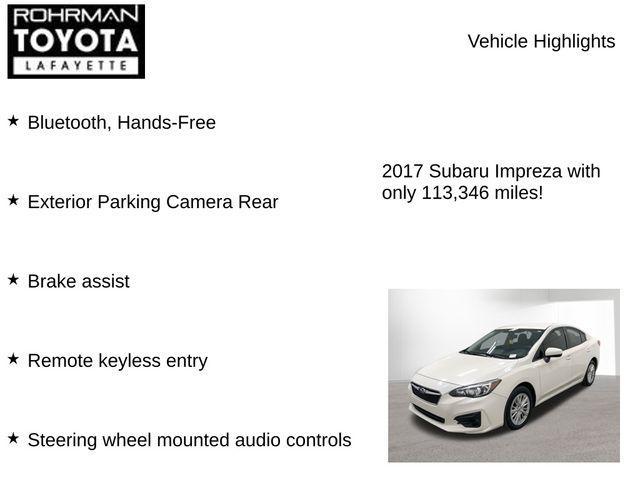 used 2017 Subaru Impreza car, priced at $11,335