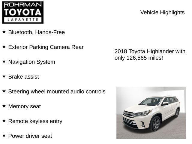 used 2018 Toyota Highlander car, priced at $22,389
