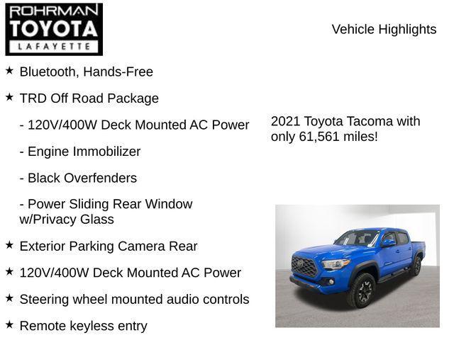 used 2021 Toyota Tacoma car, priced at $33,560