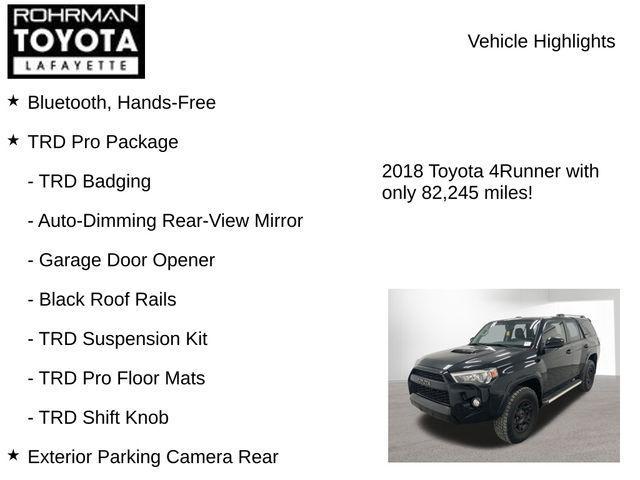 used 2018 Toyota 4Runner car, priced at $35,955