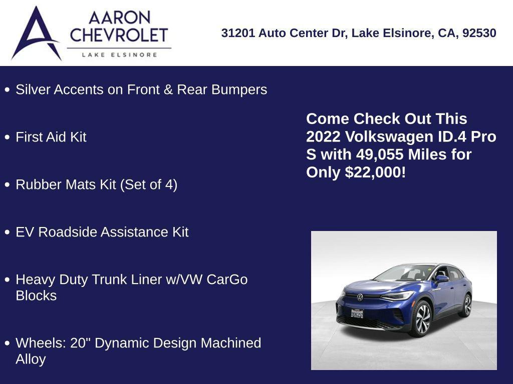 used 2022 Volkswagen ID.4 car, priced at $22,000