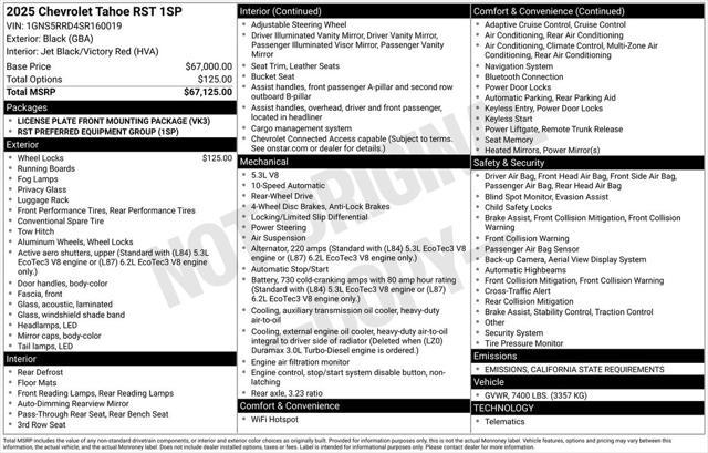 used 2025 Chevrolet Tahoe car, priced at $67,045