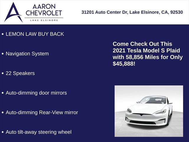 used 2021 Tesla Model S car, priced at $45,888