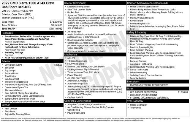 used 2022 GMC Sierra 1500 car, priced at $54,673