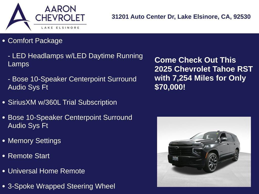 used 2025 Chevrolet Tahoe car, priced at $70,000