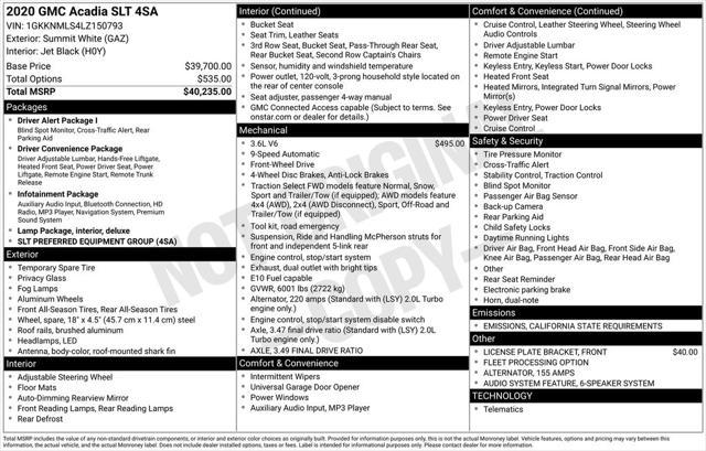 used 2020 GMC Acadia car, priced at $22,935