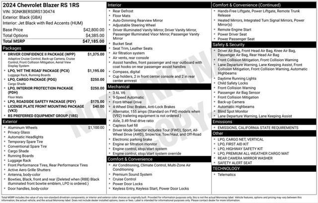 used 2024 Chevrolet Blazer car, priced at $36,099