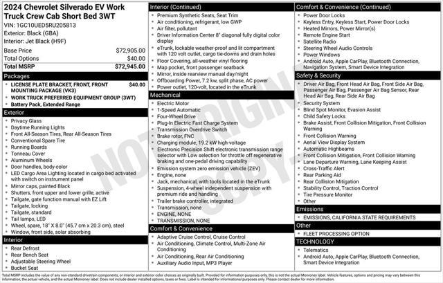 used 2024 Chevrolet Silverado EV car, priced at $50,461